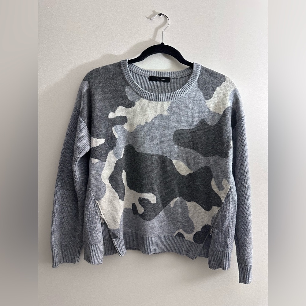 cute camouflage print long sleeves top